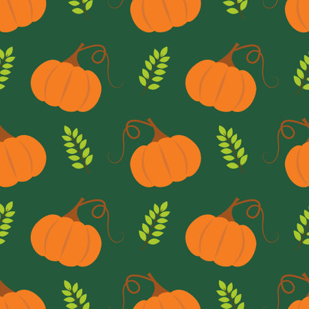 Vector seamless pattern of mushrooms. Autumn pattern. Bright, repetitive texture for the autumn season. Design of postcards, wrapping paper prints, packaging, web design.のイラスト素材