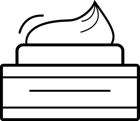 Facial cream icon. Makeup, hygiene products vector illustration. Isolated contour of business on white background. Editable stroke. Vector illustrationのイラスト素材