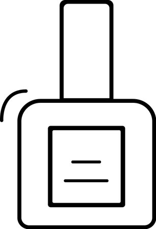 Nail polish icon. Vector illustration of nail polish, hygiene products. Isolated outline of a business on a white background. Editable stroke. Vector icon. Vector illustrationのイラスト素材