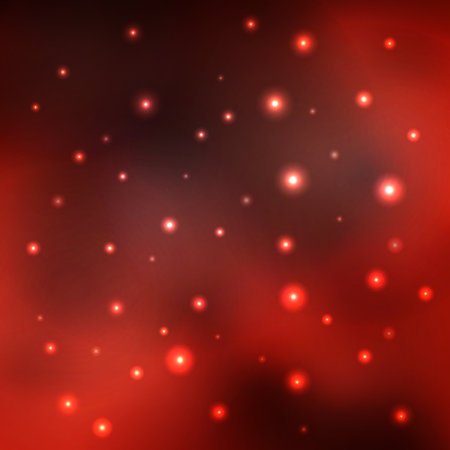 Red vector background with stars, stardust in the depths of the universe, Milky Way galaxy, vector illustration. Vector illustrationのイラスト素材
