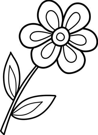 A hand-drawn abstract flower. Contour flower. Vector flower in cartoon style.Vector illustration for greetings, weddings, flower design.のイラスト素材