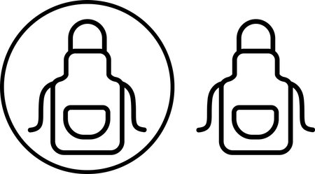 The kitchen apron icon. A line of protective clothing, a vector icon for applications and websites. Workwear. Vector illustrationのイラスト素材