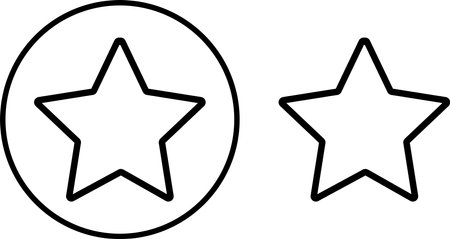 A star icon highlighted on a white background.Logo illustration. A star symbol for the design of a website, logo, application, user interface. Vector illustration in linear style. Vector illustrationのイラスト素材