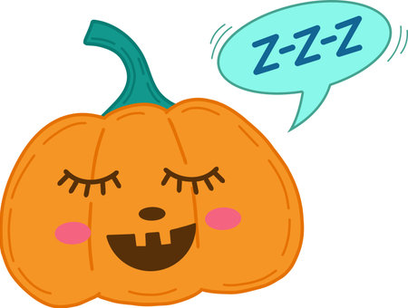 Funny pumpkin for Halloween. Vector illustration of pumpkins highlighted on a white background. A character at a Halloween party. Magic collection, symbol, mascot, mascot. Vector illustrationのイラスト素材