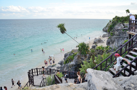 Beach in Tulum, Mexico.の写真素材