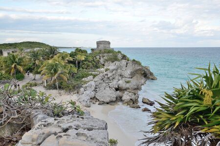 Beach in Tulum, Mexico.の写真素材