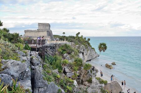 Beach in Tulum, Mexico.の写真素材