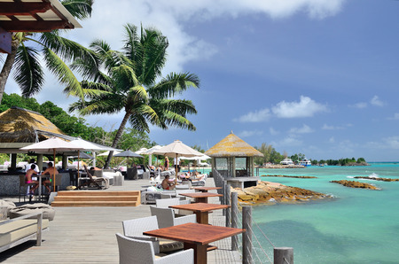 La Digue, Seychelles - September 1, 2013. Hotel Le Domaine de L`Orangeraie.のeditorial素材