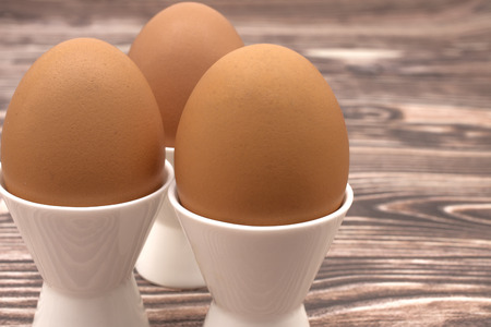 three eggs on a standの写真素材