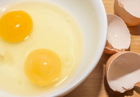 two eggs for omeletの写真素材