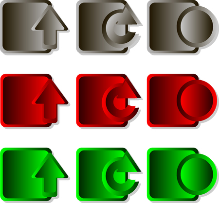 Set of buttons icons. Vector icon design for website navigationのイラスト素材