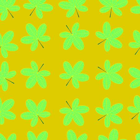 Seamless pattern from autumn leaves of chestnut. Template for decorating paper, wallpaper, fabric, background.のイラスト素材