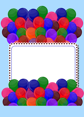 The balloon frame with space for text. Template for decorating postcard, banner, invitation, background. Vector illustration.のイラスト素材
