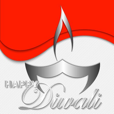Happy Diwali vector art illustration. Design of greeting card, banner, flyer, gift certificate, invitation, background for Divali, festival of lights. Paper cut style.のイラスト素材