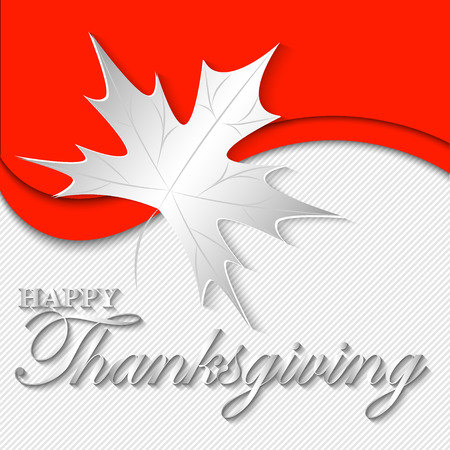 Maple leaf on original background. Vector illustration for Thanksgiving in Canada. Wallpaper, banner, greeting card or poster, paper cut out style.のイラスト素材