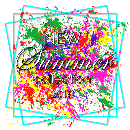 New summer collection banner or background. Trend 2018. Vector illustration.のイラスト素材