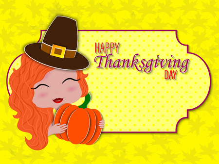 Autumn Thanksgiving background. Design of banner, cover, poster, website, wallpaper for autumn holidays. 3d vecror illustration, paper cut out art style.のイラスト素材