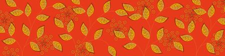 Floral seasonal golden background. Background design for banner, wallpaper, poster, flyer, invitation, greeting card, sale banner. Vector illustration.のイラスト素材