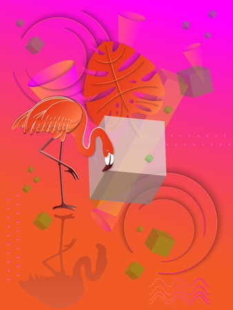 Colorful geometric background. Dynamic shapes composition. Futuristic design for background, banner, flyer, cover, presentation, poster. 3D vector illustration.のイラスト素材