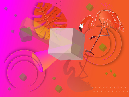 Colorful geometric background. Dynamic shapes composition. Futuristic design for background, banner, flyer, cover, presentation, poster, sale banner, party invitation. 3D vector illustration.のイラスト素材