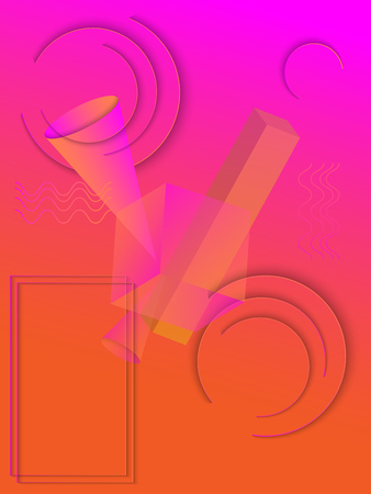 Colorful geometric background. Dynamic shapes composition. Futuristic design for background, banner, flyer, cover, presentation, poster, sale banner, party invitation. 3D vector illustration.のイラスト素材