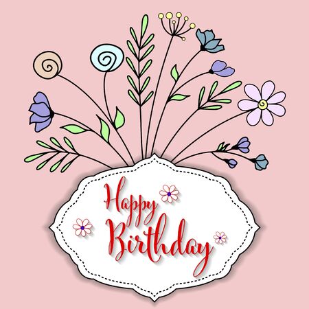 Happy Birthday Banner. Good for background, greeting card, screen saver, wallpaper, social media. Vector illustrationのイラスト素材