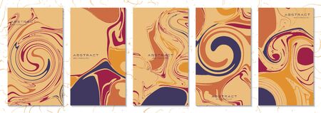 Vector set of social media stories, design templates, backgrounds with copy space for text. Trend shape for banner, greeting card, poster, advertising, discount banner. Every background is isolated. のイラスト素材
