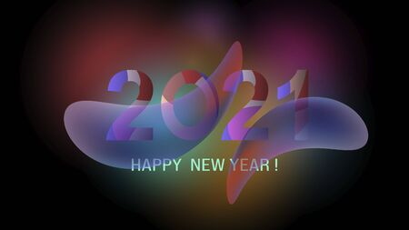 New Year Creative Background 2021. Good for background, banner, wallpaper, screen saver, flyer, invitation. Vector illustration.のイラスト素材