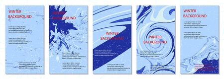Vertical winter backgrounds. Good for banner, wallpaper for social media stories, decoration of cover or magazine page. Vector illustration. Design templates with copy space for text.のイラスト素材
