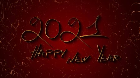 Happy New Year 2021. Vector illustration concept for background, greeting card, website and mobile website banner, party invitation card, social media banner, social media ad, screensaver.のイラスト素材