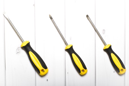 Screwdriver on a white backgroundの写真素材