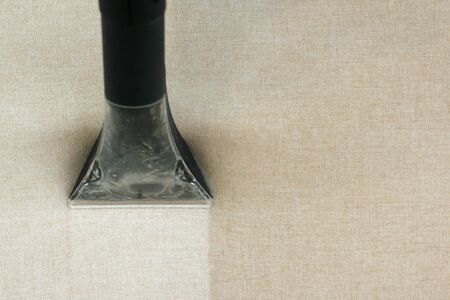 sofa upholstery after cleaning with a steam vacuum cleanerの写真素材