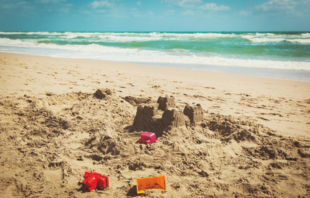 Sand castle on the beach