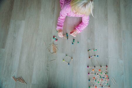 child making geometric shapes, engineering and STEM educationの写真素材