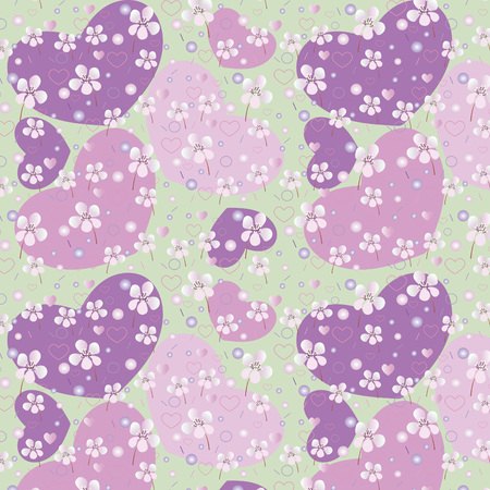 spring wallpaper with heartsのイラスト素材