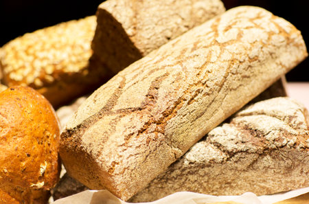 Still life of bread. Loaves of bread lie on the table.