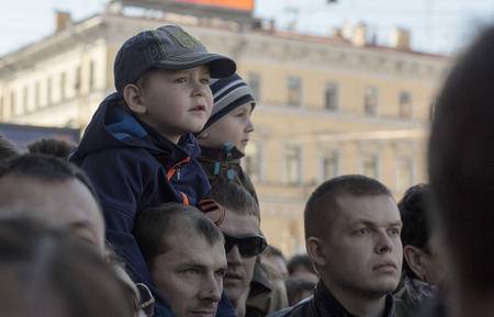 Parade in honor of the 70 anniversary of the Victory in the second world war. Russia, St. Petersburg, may 9, 2015.のeditorial素材