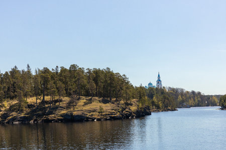 Church. cathedral, church, architectural structure.Park. Valaam. Karelia Russia. Lake Ladogaの写真素材