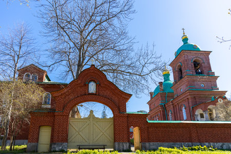 Church The architectural structure.Park. Valaam. Karelia Russia. Lake Ladogaの写真素材