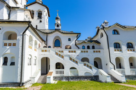 The architectural structure.Park. Valaam. Karelia Russia. Lake Ladogaの写真素材