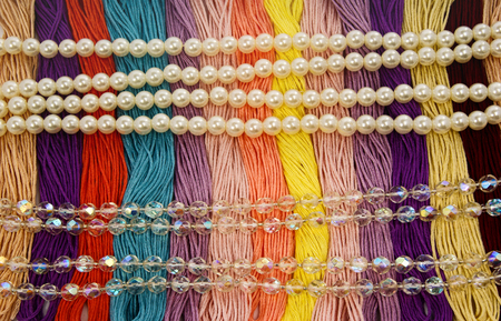 Floss and beads.