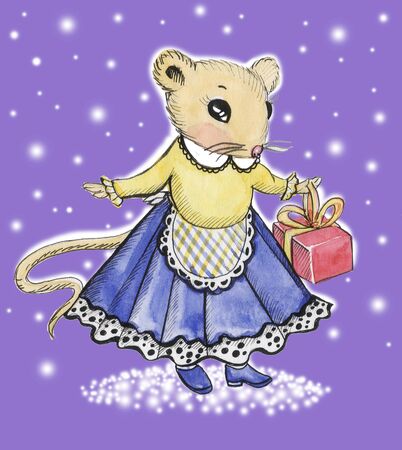 Mouse with a giftの写真素材