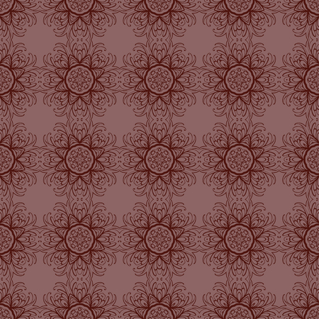 Decorative ornamental seamless pattern. In brown colors.のイラスト素材