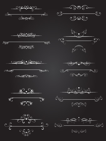 Vector set of decorative dividers page of text.のイラスト素材
