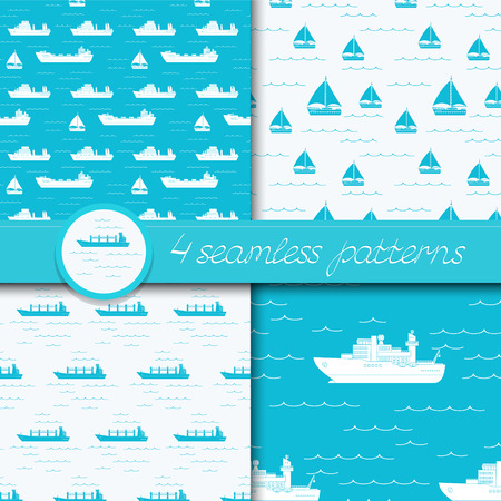 Vector set of four seamless patternsのイラスト素材
