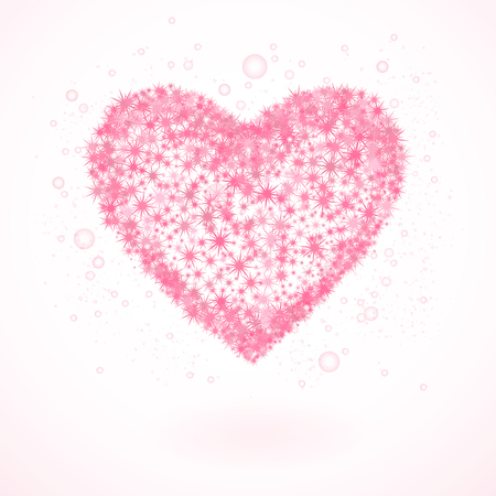 Vector illustration with decorative heart from stars to Valentine's Day or for your design. In pink color.のイラスト素材