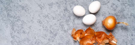 Easter eggs are colored with natural egg dye from fruits and vegetables, eggs are colored with onion...