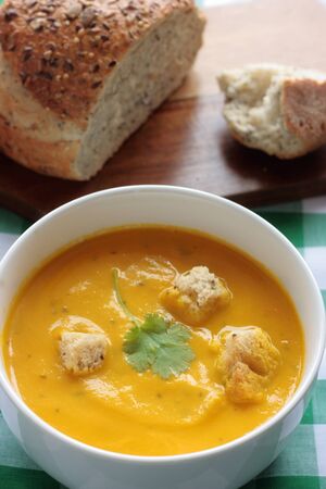 Carrot and coriander soupの写真素材