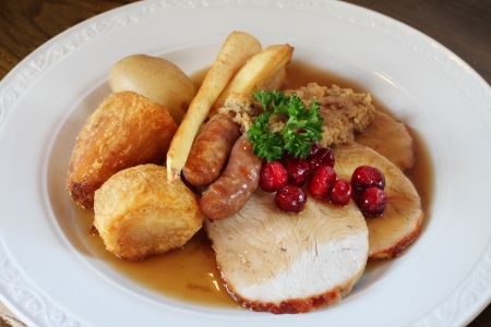 Traditional turkey dinnerの写真素材