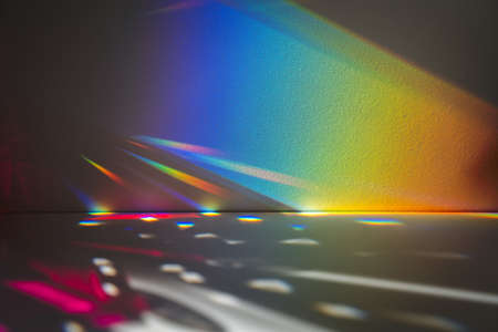 rainbow background with disco light for products and overlays. Prism light